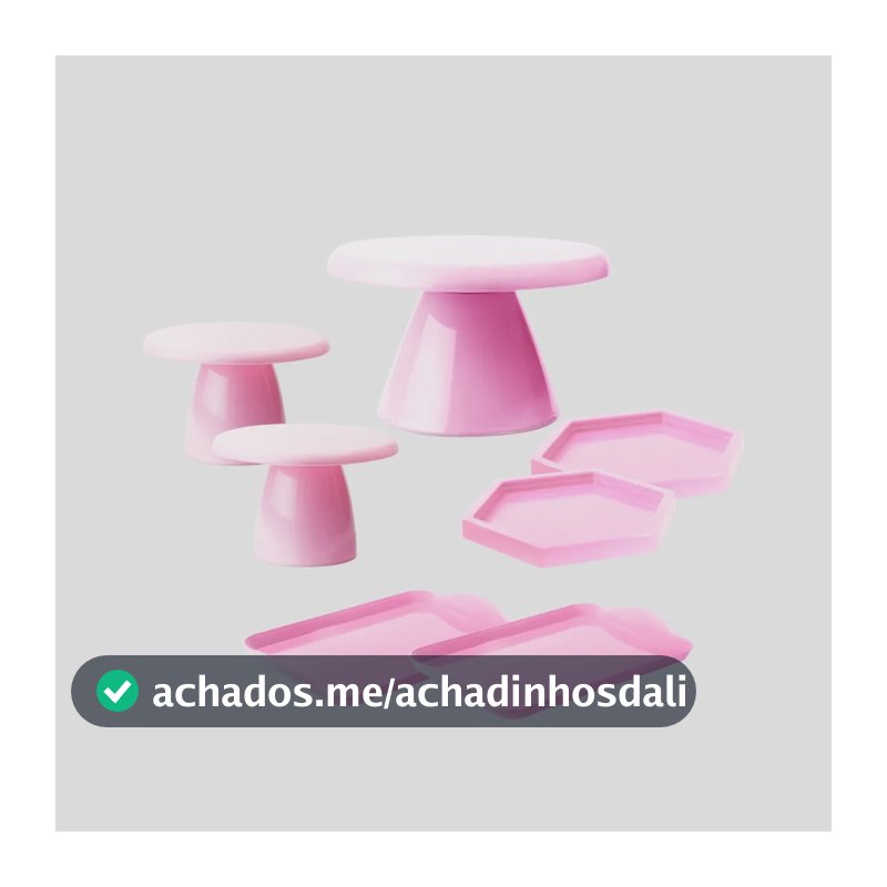 Kit 1 Boleira Slim , 2 Mini Cake, 2 Band 20x13, 2 Sextavada Rosa