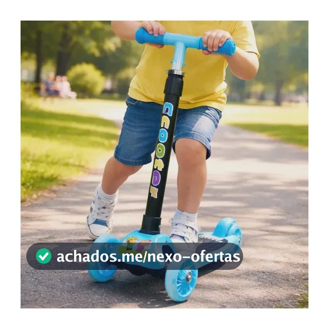 Patinete Infantil 3 Rodas De Led Dobrável Scooter Crianças Azul