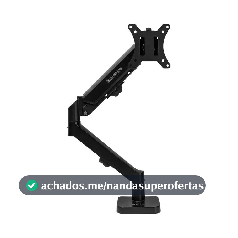 Suporte Articulado Para Monitor 13 a 32 Pistão a Gás Ajustável Zinnia Nimbo 110 Preto