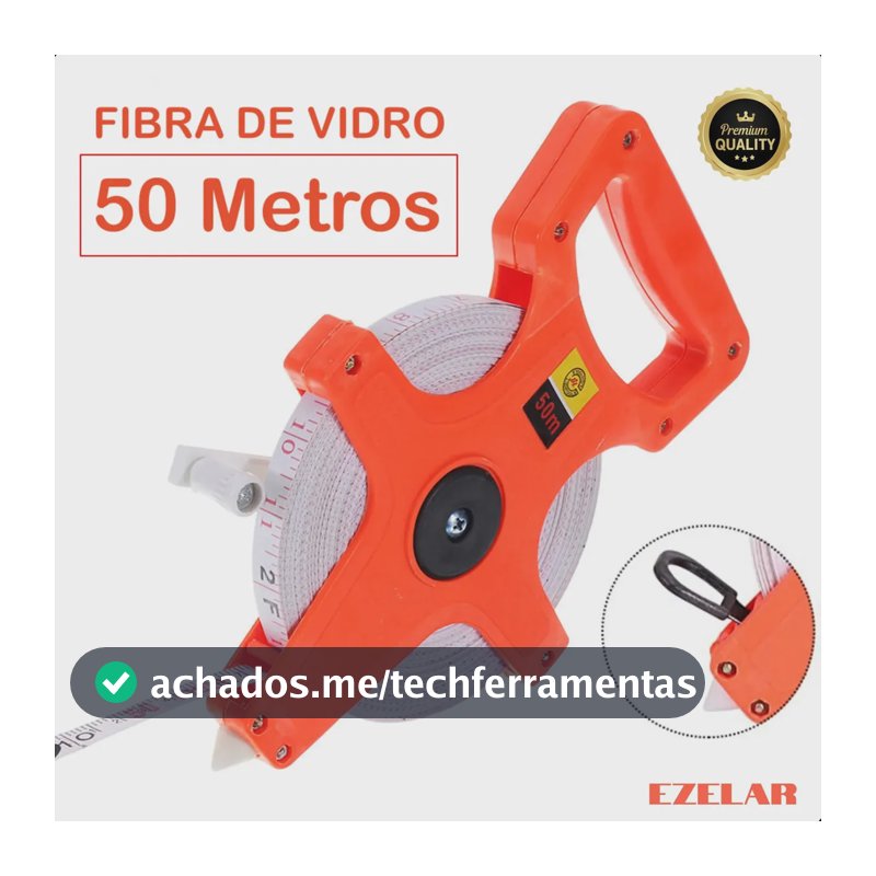Trena Longa de Fibra de Vidro Ezelar 50 Metros para Construção