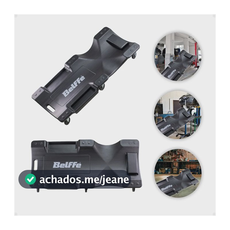 Carrinho Esteira para Mecânico Belffe 6 Rodas 110kg Preto