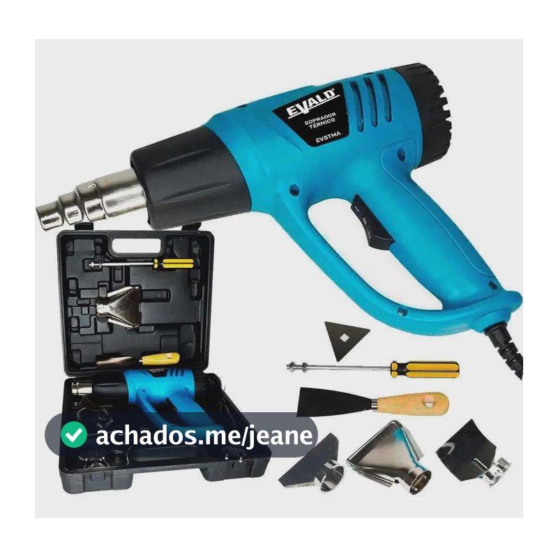 Soprador Térmico 2000w Kit Bicos Espatulas Maleta Evst Evald