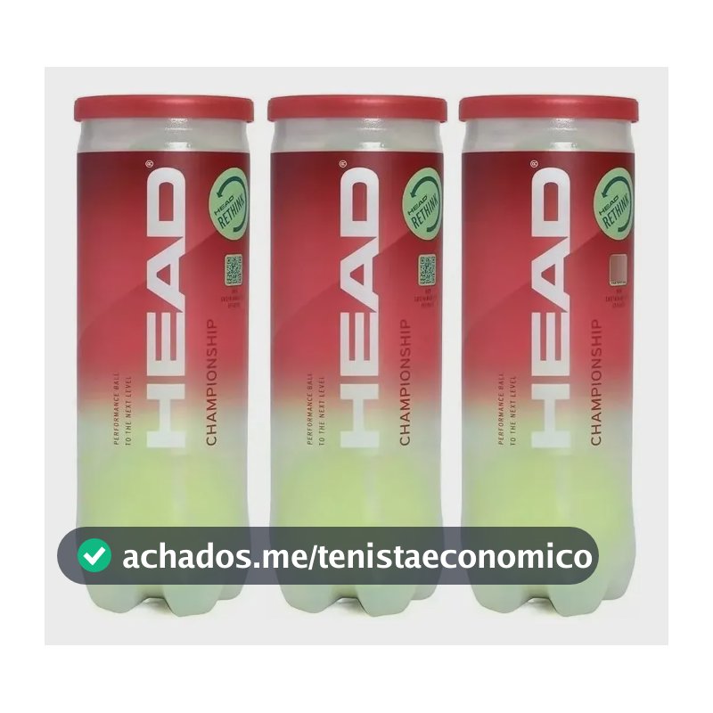 Bola De Tênis Head Championship kit Pack Com 3 Tubos 9 bolas