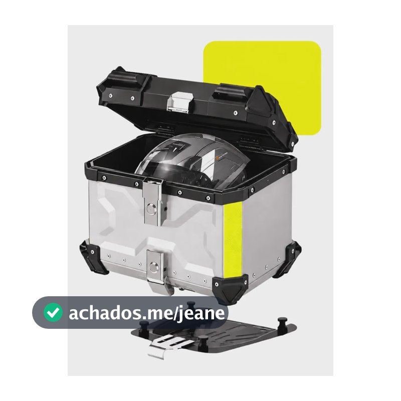 Baú Para Moto 45l Traseiro Alumínio Base Universal Bauleto Cinza