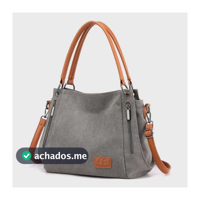 Bolsa Tiracolo Feminina Lona De Algodão E Couro Arte Retrô