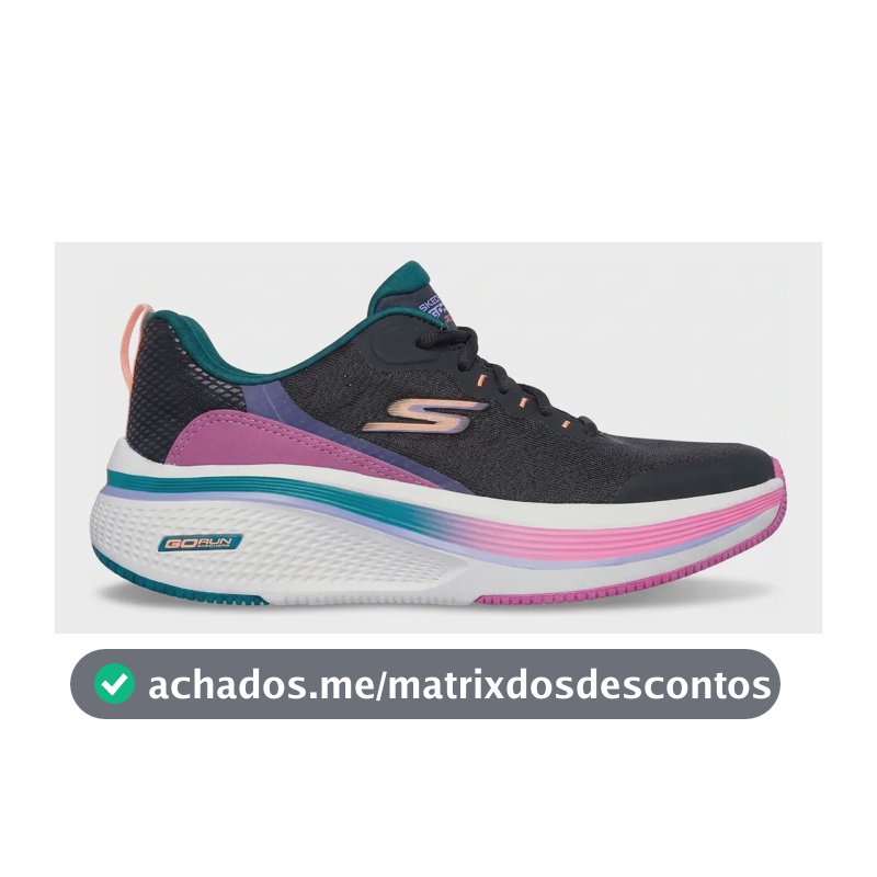 Tênis Skechers Feminino Cardona Go Run Macio Leve Confort+ Preto Liso 35