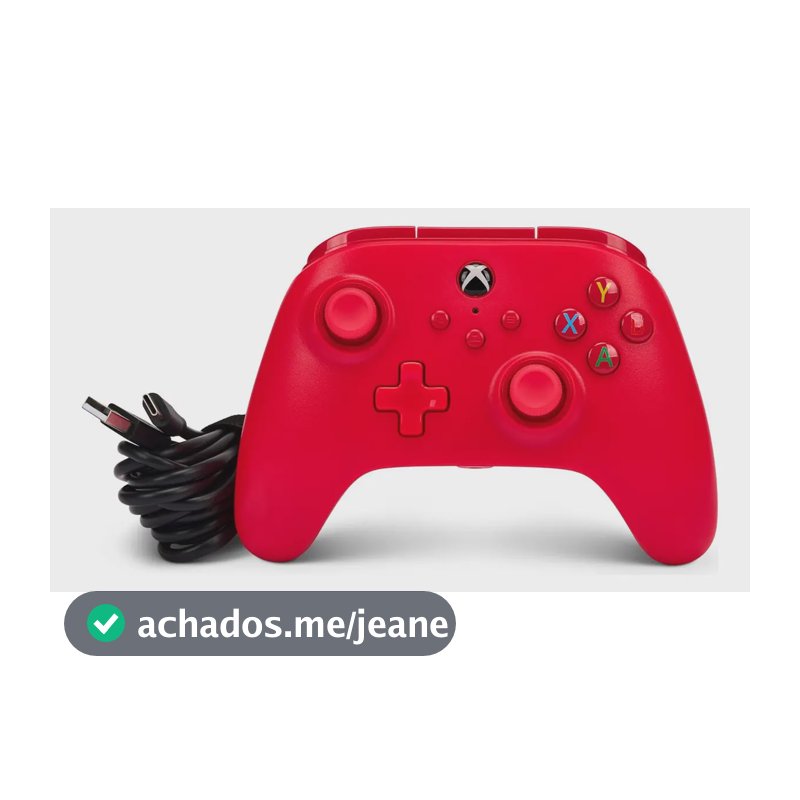 Controlador com fio Powera Red para Xbox One e Series X|s