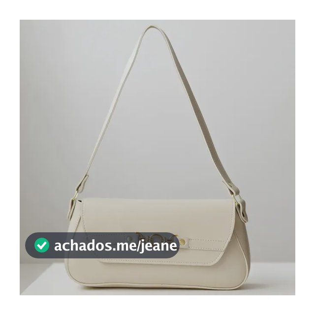 Bolsa De Ombro Baguete Tiracolo Média Feminina Casual Cor Creme