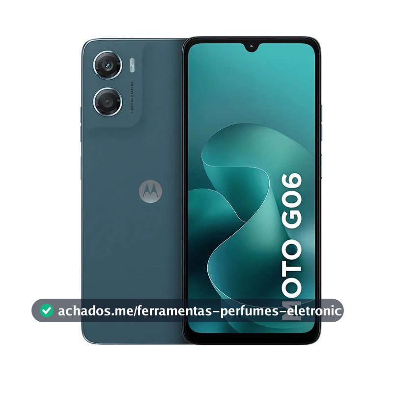 Smartphone Motorola Moto G06 - 64GB 4GB RAM + 8GB Ram Boost, Camera 50MP com AI, Bateria de 5200 mAh e Tela 6.9" - Azul Marinho