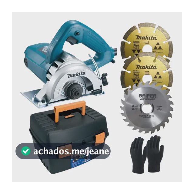 Serra Mármore Makita 4.3/8 1300w 4100nh3zx2 Kit Disco Maleta