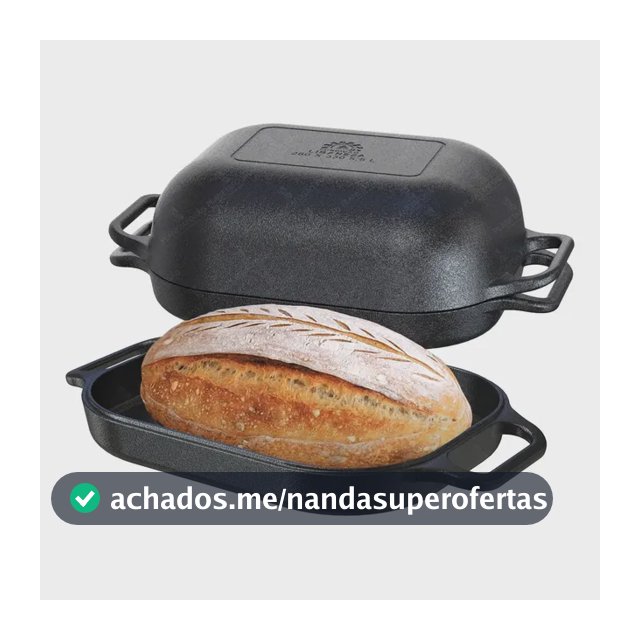 Assadeira De Pão Levain Forno Holandes Dutch Oven 2 Em 1  Preto