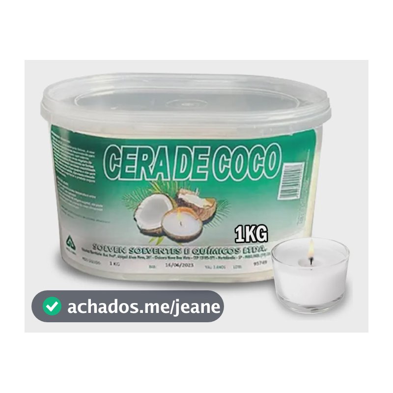 Cera De Coco Velas Artesanais 100% Vegetal Vegana 1 Kg