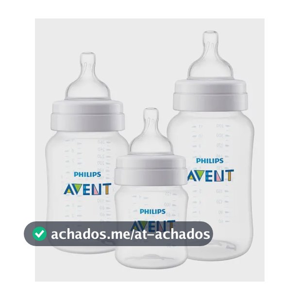 Kit Philips Avent triplo mamadeira clássica Anti-Colic 3.0 transparente 125ml, 260ml e 330ml