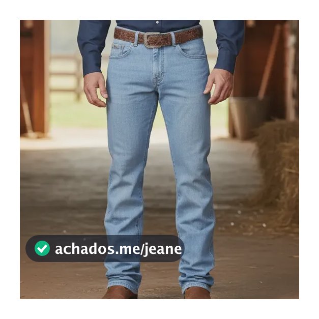 Calça Masculina Country Rodeio Cowboy Jeans Reta Elastano