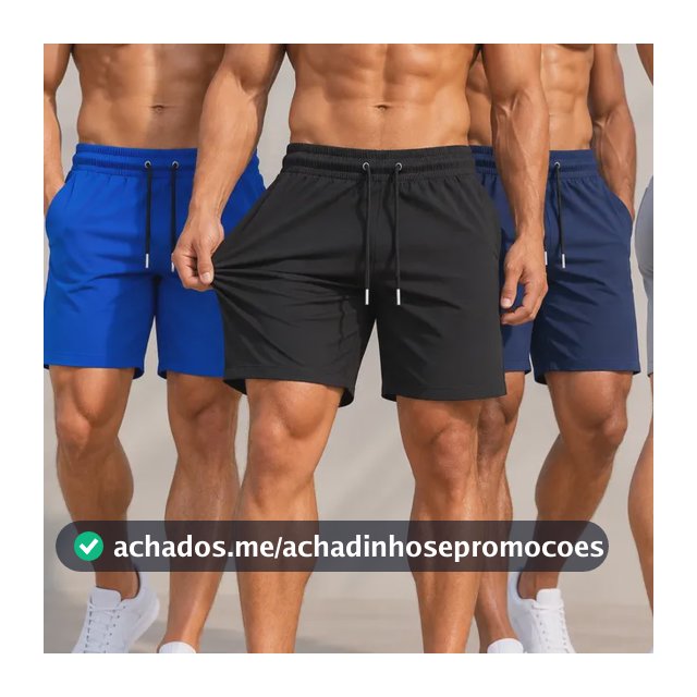 Kit 4 Short Bermuda Masculino Elastano Academia Bolso Casual