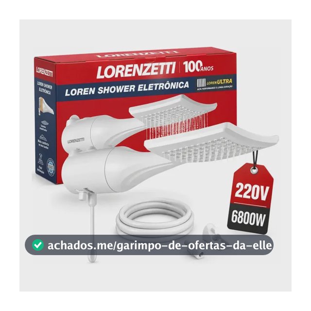 Chuveiro Ducha Lorenzetti Loren Shower Eletrônico Branco 6800w 220V