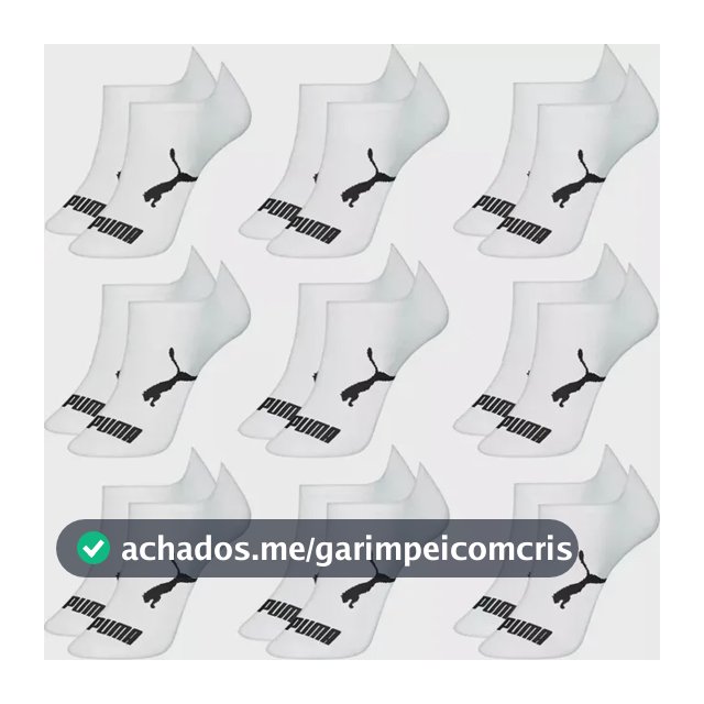 Kit 9 Pares Meias Puma Sapatilha Cano Baixo Algodão Original