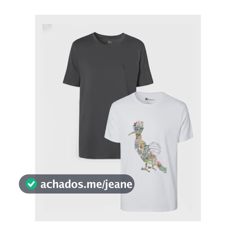 Kit 2 Camisetas Estampa Algodão Pica-pau Reserva Preto/branco Egg