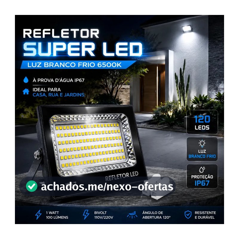 Kit 2 Refletor Super Led 400w Ip67 Holofote Bivolt Prova D'água Branco Frio 6500k Preto