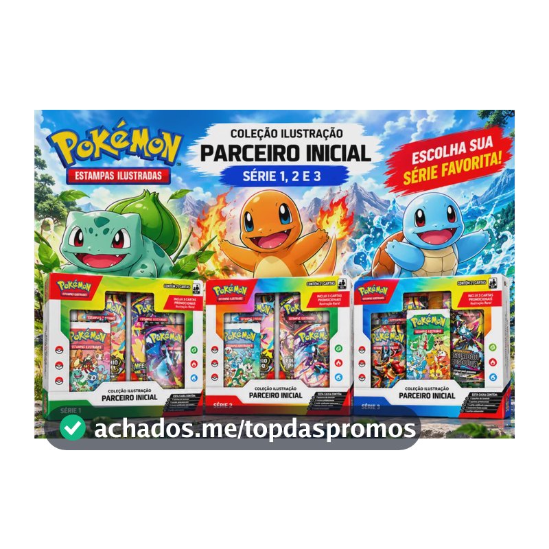 Coleção Especial Kit Pokémon Parceiros Iniciais Série 1 2 3 Português