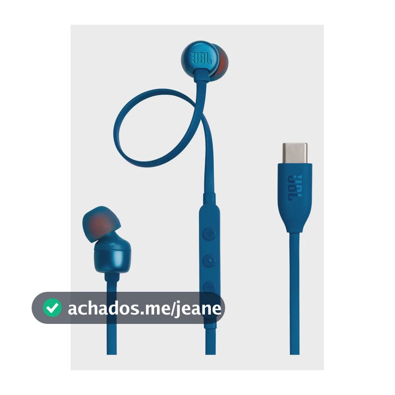 Fone de Ouvido Com Fio Tune 310C USB-C JBL Azul