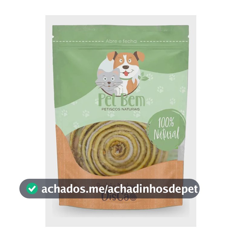 Mordedor Natural Discão Petbem Couro Bovino Desidratado Cães