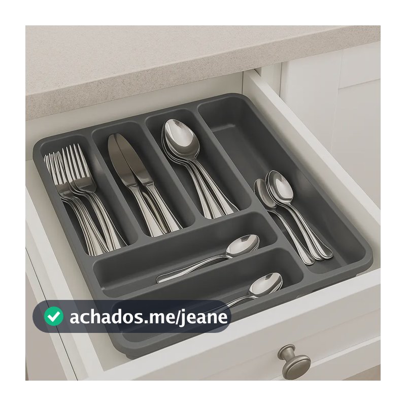 Porta Talheres De Gaveta Com Divisórias Organizador Cozinha Preto