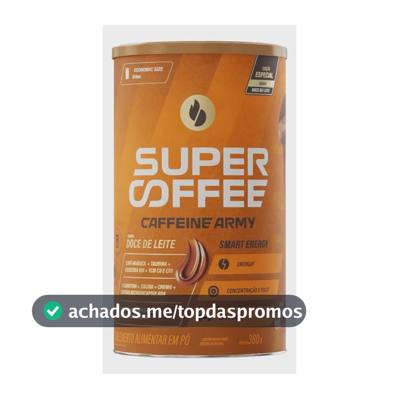 Cafeína Caffeine Army Supercoffee Classic Size em pó sabor Doce de leite x 380g