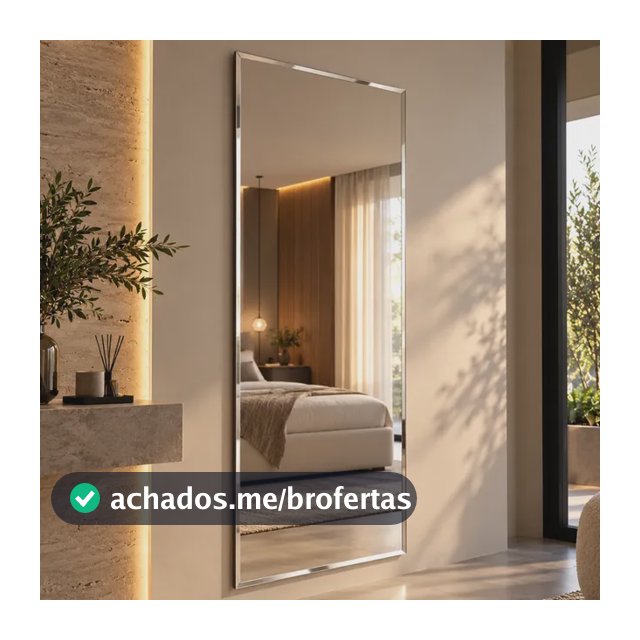 Espelho Mirano Paris 100x40cm Bisote Design Lapidado Moderno Suporte