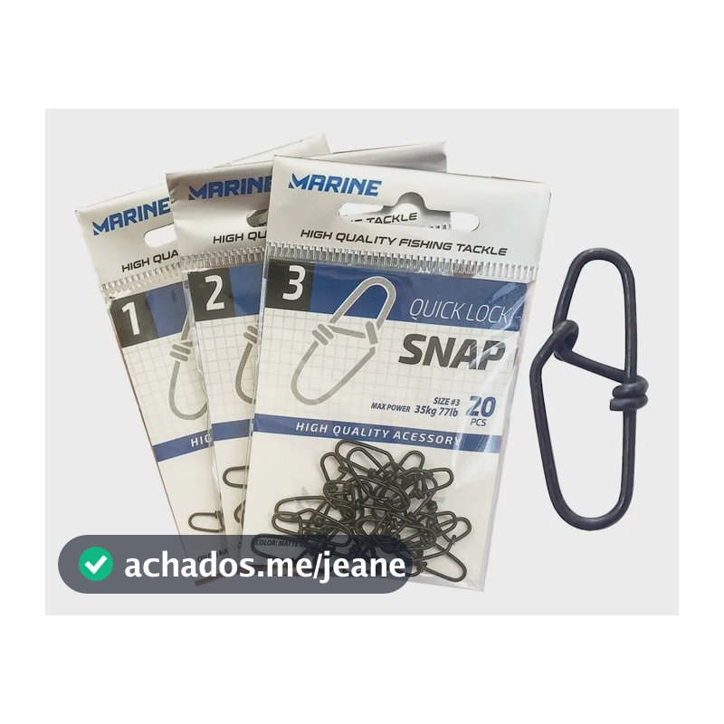 Kit 60 Snaps Pesca Marine Sports Quick Lock N.1, N.2 E N.3