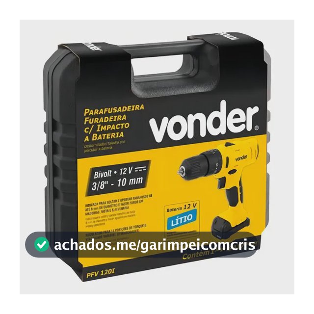 Parafusadeira Furadeira Pfv120i De Impacto Vonder Cor Amarelo