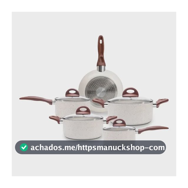 Jogo De Panelas Smart Plus Vanilla Indução Cerâmico 5peças Brinox 4774/101