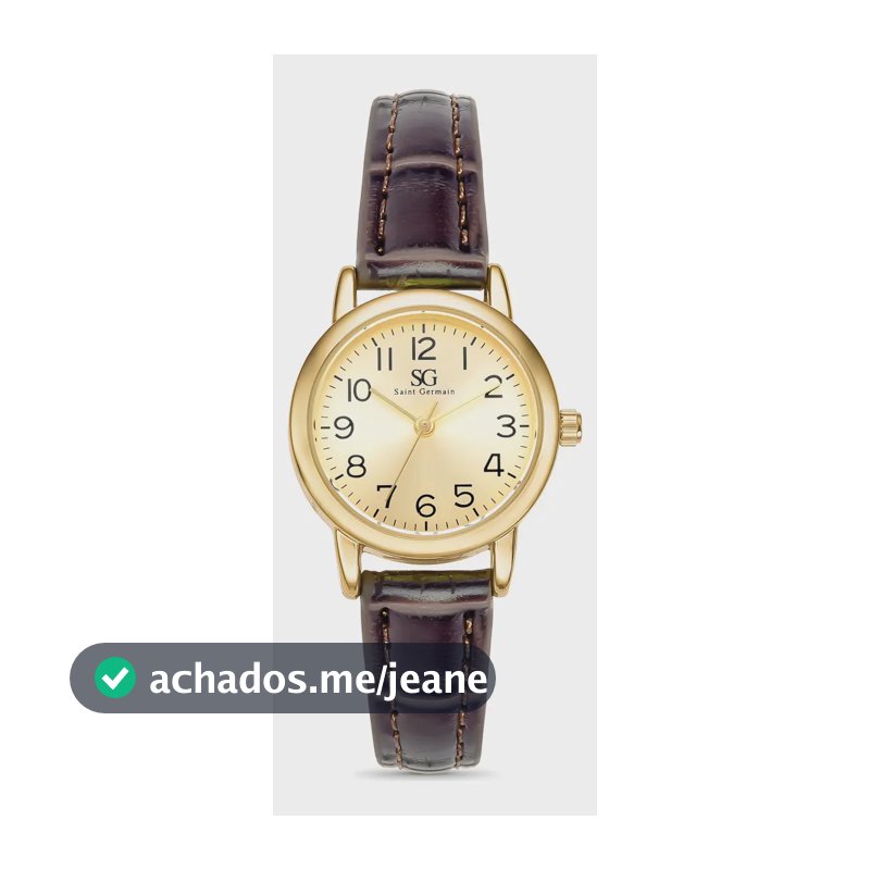 Relógio Saint Germain Houston Feminino Analógico Marrom Dourado Com Pulseira de Couro Sintético
