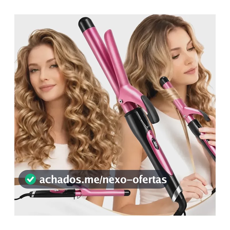 Modelador De Cachos Cabelo Cerâmica Profissional Bivolt 25mm Rosa-chiclete 127/220v