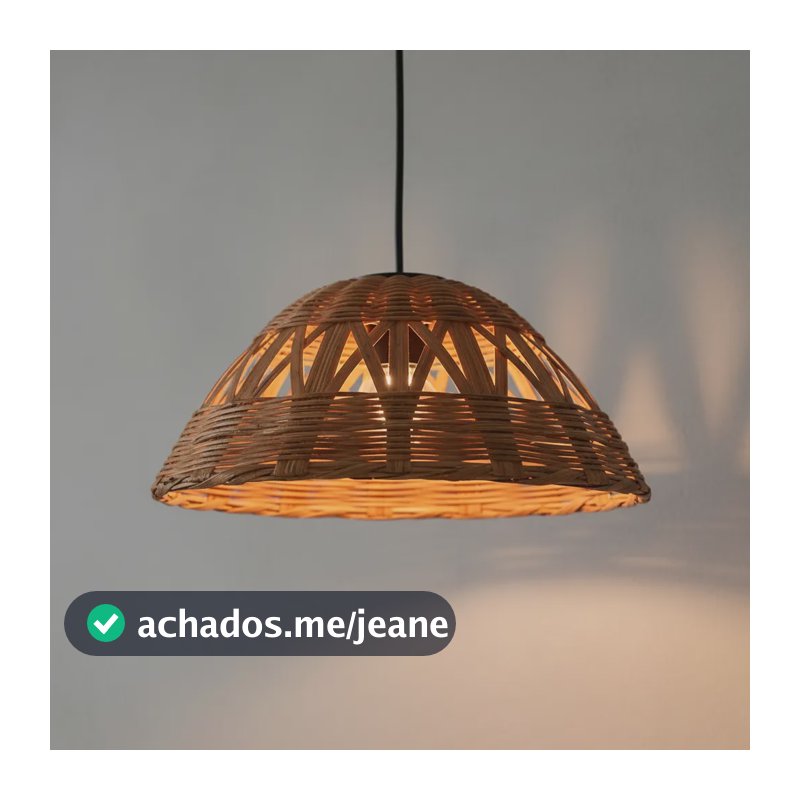 Lustre Pendente Rústico De Bambu Decorativo 42 Cm 127/220v Marrom