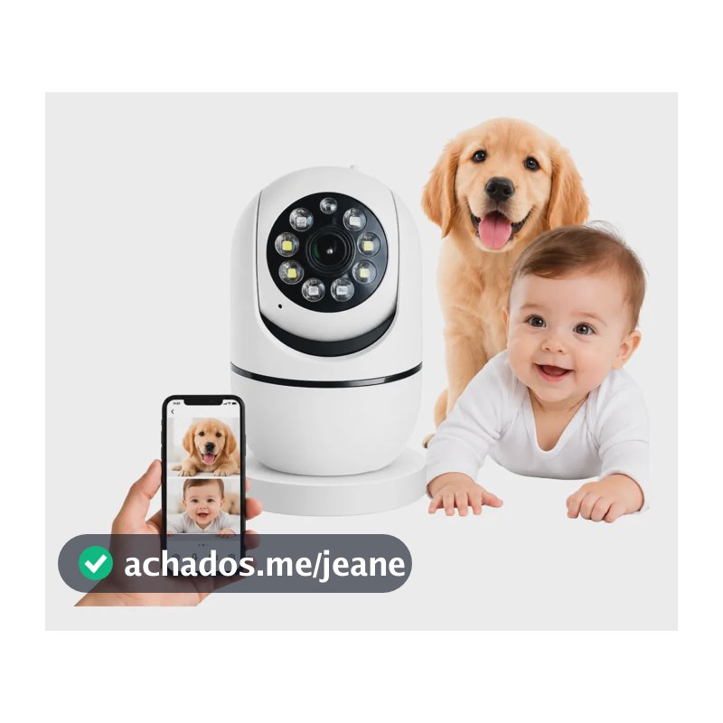 Câmera Baba Eletrônica Wi-fi Sem Fio Visão Noturna Áudio 360 127/220v Branco