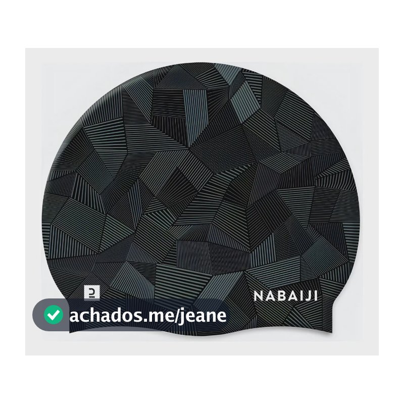 Touca de Natação Silicone Nabaiji Preto Unissex Resistência na Água