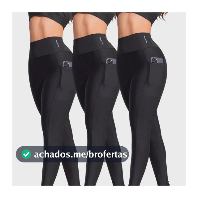 Kit 3 Legging Com Bolso Fitness Feminino Atletyca