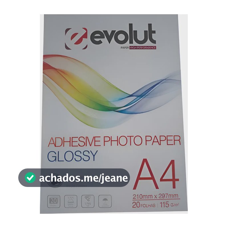 Papel Fotográfico Adesivo Glossy 115g A4 ( 100 Folhas ) Branco