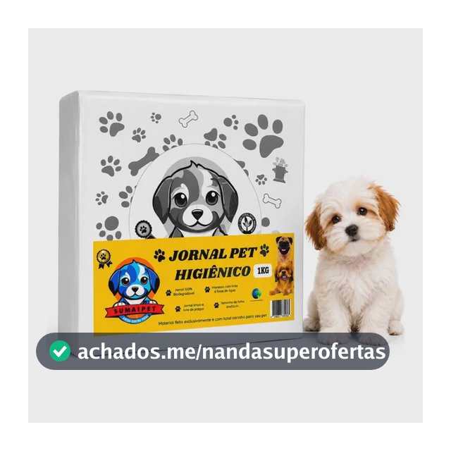 Jornal Pet Pacote Com 1 Kg Folhas Grandes Higiênico Cães Branco