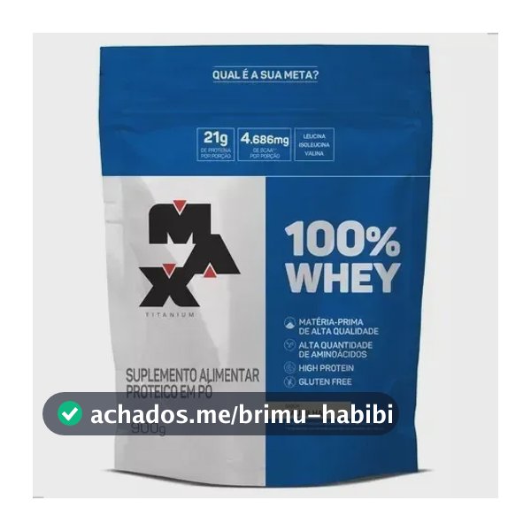 Whey 100% Refil 900g Max Titanium Sabor Baunilha