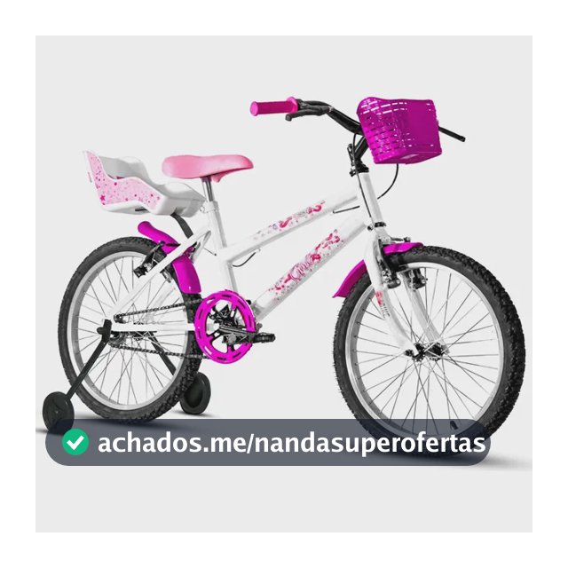 Bicicleta 20 De 6 A 13 Anos Roda Apoio + Cadeirinha Boneca