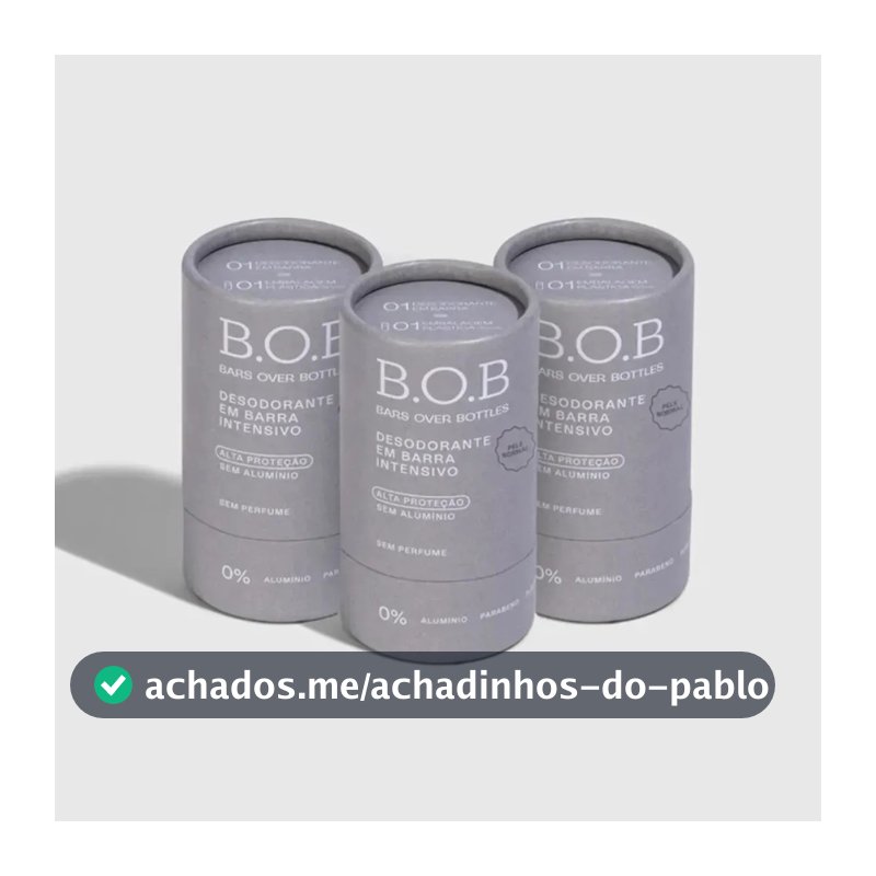 Kit Desodorante Vegano Natural Intensivo Sem Perfume B.o.b Sem Perfume