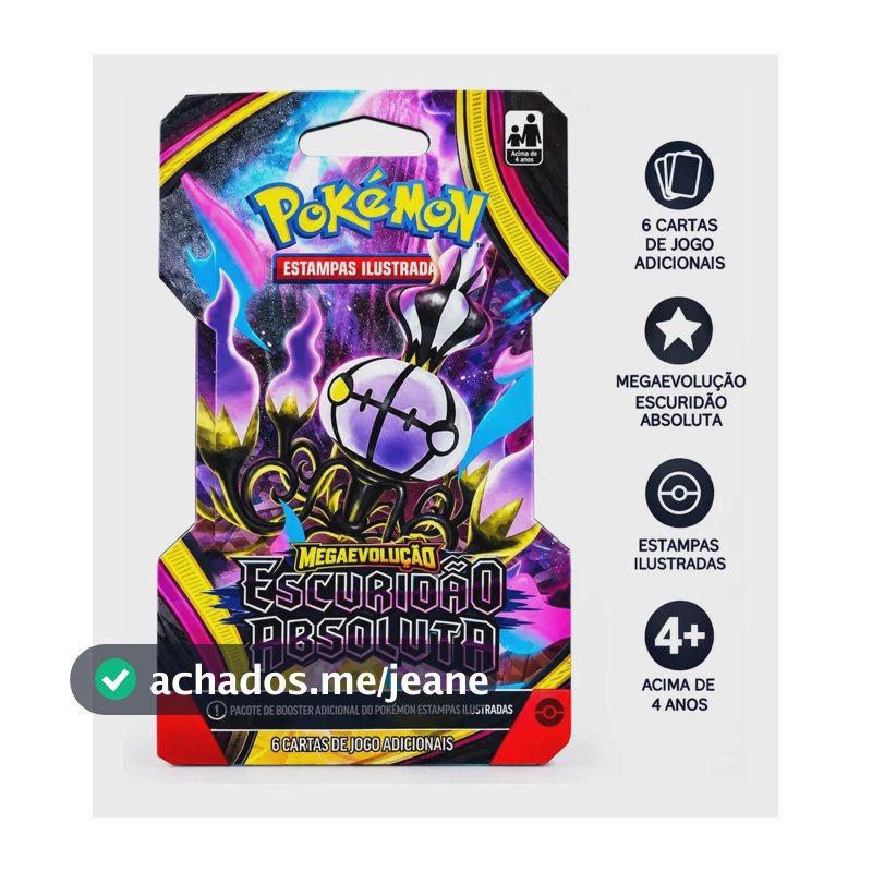Pokémon ME05 Escuridão Absoluta Booster 6 Cartas Copag