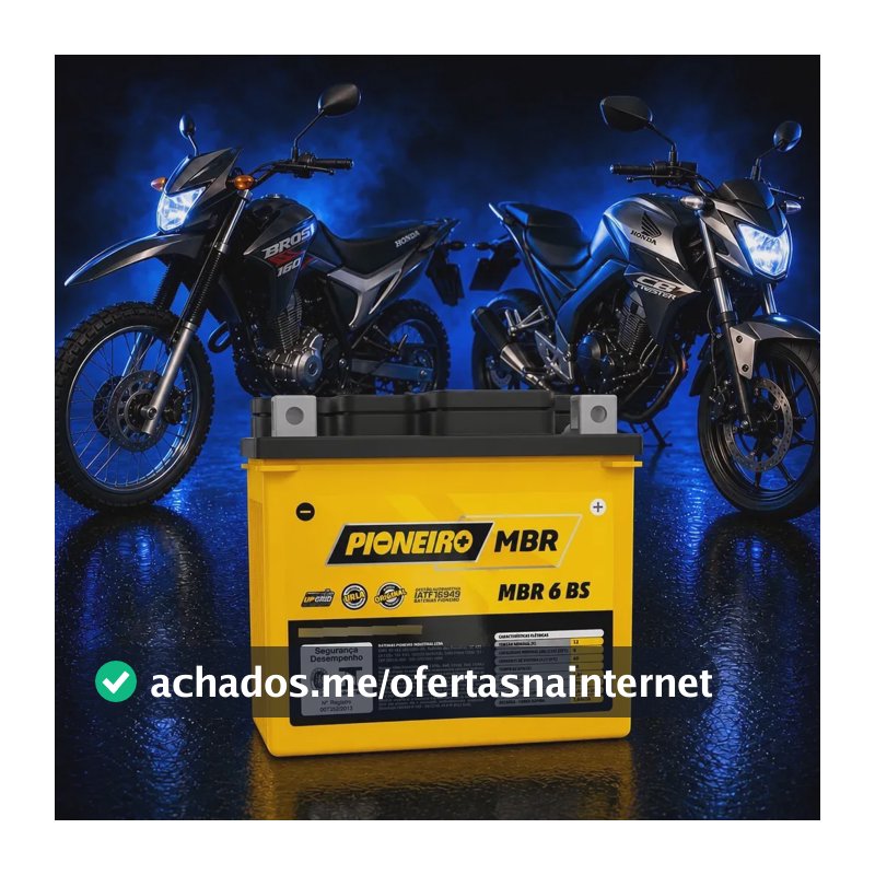 Bateria Moto 6ah Cg Titan Biz Nxr Bros Pcx Factor Xre300 Direito