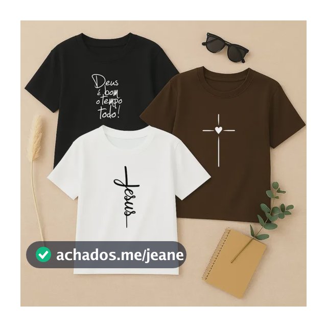 Camiseta Feminina Kit Com 3 Estampa Jesus Em 100% Algodão