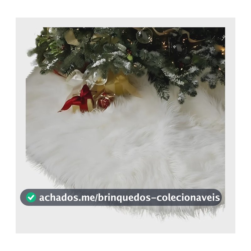 Saia P/ Arvore De Natal Pelúcia Pelo Alto 7cm Branco 90cm