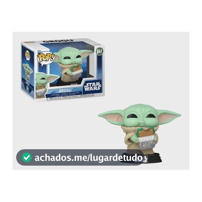Boneco Funko Pop Star Wars Mandalorian E Grogu Comendo #841