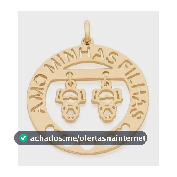 Pingente De Folheado A Ouro Rommanel Meninas - 3.4cm De Comprimento Dourado Folheado A Ouro