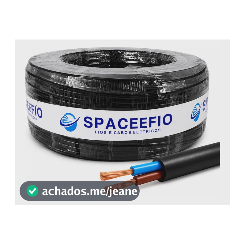 Cabo Pp 2,5mm 100m Fio P/ Extensão Duplo Proteção Antichamas